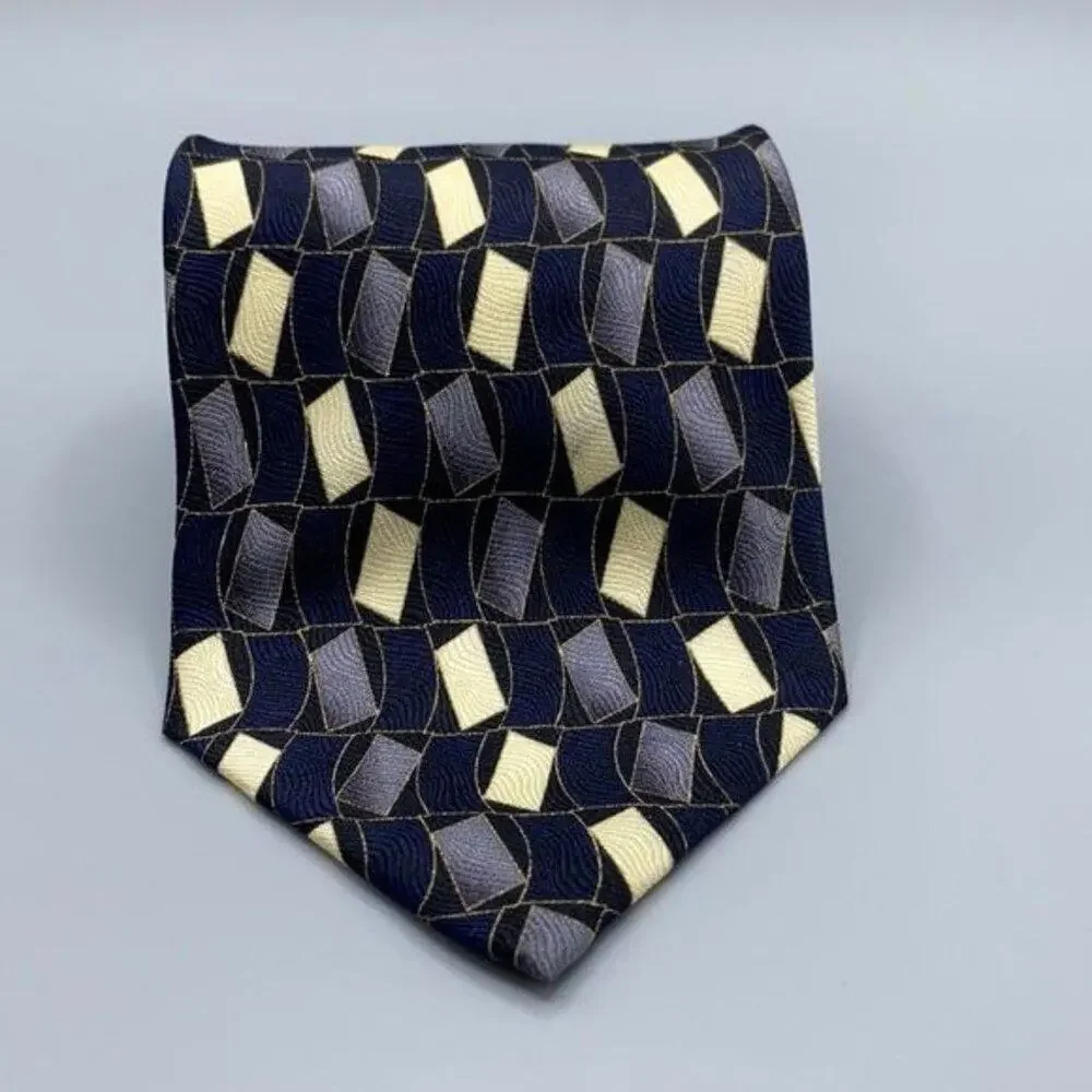 Bergamo New York patterned 100% Silk Handmade necktie